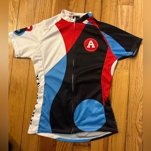 Twin Six Artcrank bike jersey women’s M, like new! Black white red blue
